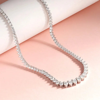 Full Diamond Gradient Zircon or Moissanite Tennis Necklace for Women Man Luxury Party Jewelry 925 Sterling Silver Chain