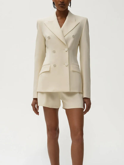 Patchwork Diamonds Backless Blazer For Women Notched Collar Long Sleeve Spliced Button Chic Blazers Female Style