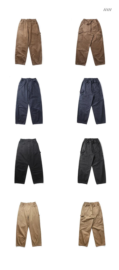 Korean Streetwear High Quality Double Gauge Twill Wash Cargo Pants For Men Clothing Harajuku Cotton Casual Straight Leg Trousers