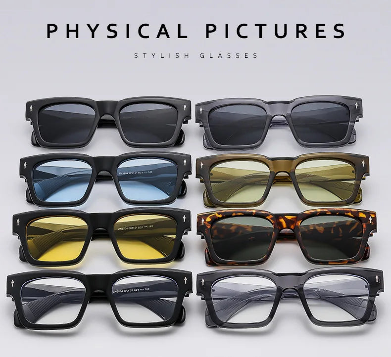 Vintage Square Sunglass Men Vacation Fashion Glasses Retro Sunglasses Women Trendy Fashion Glasses Gafas De Sol Hombre Zonnebril