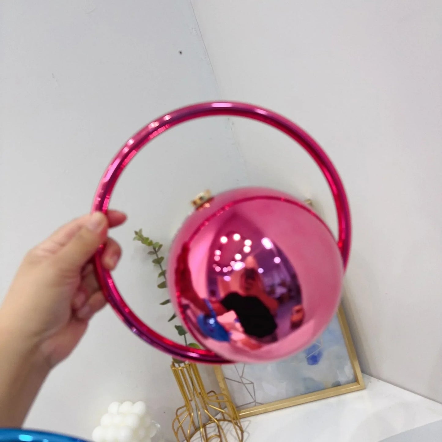 Gold Acrylic Round Ball Hand Bag For Women Handbags Silvery Evening Clutch Handbags Round Ball Purse 2025 Chic