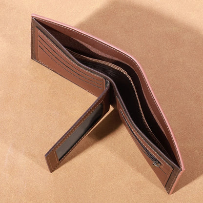 Men's high-capacity leather wallet, small multi slot photo wallet for coins, vintage wallet