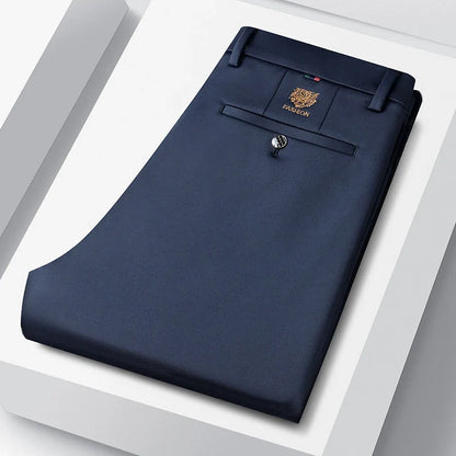 High Quality Summer Thin Embroidery Suit Pants Men Straight Classic Business Work Long Formal Trousers Male Plus Size 29-40 42