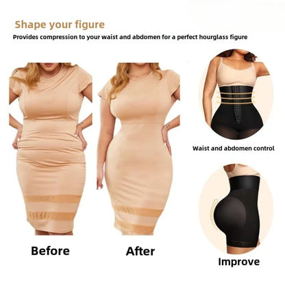 Women High Waist Body Shaper Panties Butt Lifter Slim Shapewear BBL Shorts Tummy Control Bandage Panties