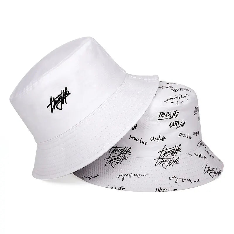 Unisex Letter Embroidery Printing Personality Bucket Hats Fishermen Caps Outdoor Casual Cap Sunscreen Hat