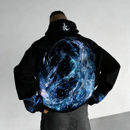 Demon Slayer Men's Hoodie Sweatshirt Giyu Tomioka Anime Spring Autumn Winter Boy Harajuku Long-sleeved Parent-child Outfit