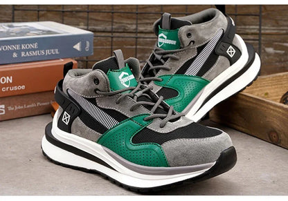 High Quality 2023 Fashion Work Boots Men Anti-puncture Safety Sneakers Steel Toe Cap Indestructible Protective Male Footwear