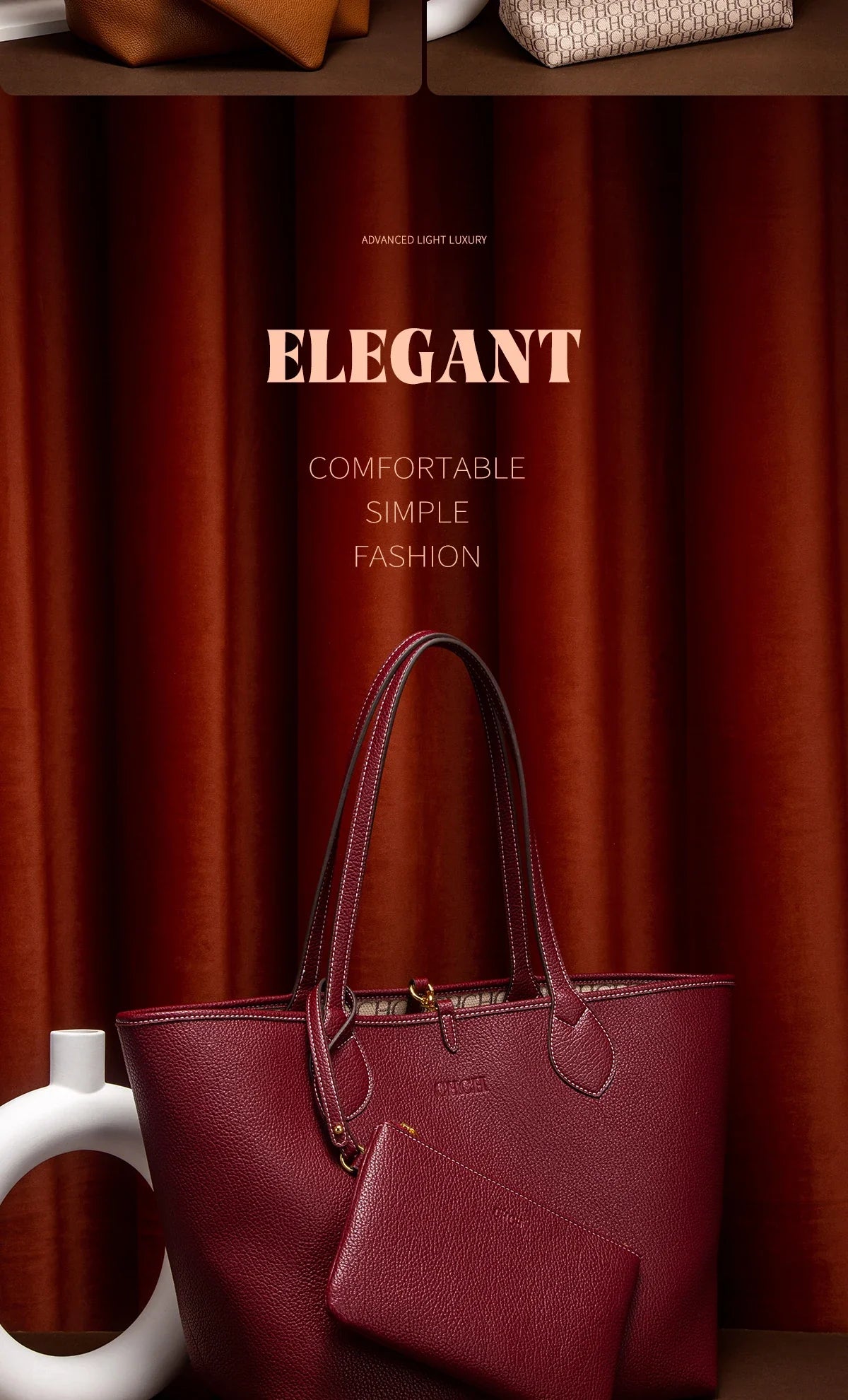 Autumn New Coffee Color Handbag Women's Tote Bag Double Sided Mother Child Casual Shopping Bag