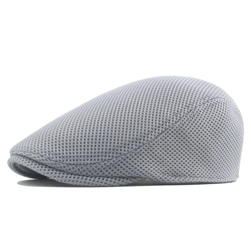Men Women Hat Adjustable Newsboy Beret Ivy Cap Cabbie Flat Caps  Breathable Mesh Summer