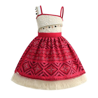 Summer Kids Princess Costume Children Disney Moana Halloween Dress Girl Vaiana Dinner Dress Ocean Adventure Pageant Disguise
