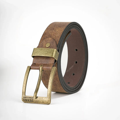 A Men's and Women's Casual Retro Belt Western Style! PU Leather Belt with Metal Buckle, Suitable for Daily Work Wear