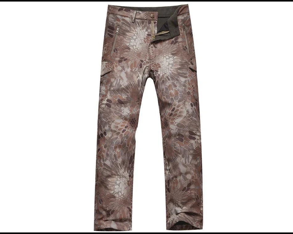 Tactical Pants Soft Shell Fleece Cargo Pants Men Hunting Pants Camouflage  Pant Casual Trousers Unisex Waterproof