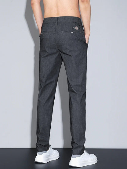 Cotton Thin Men's Business Casual Pants Summer Straight Slim Fit Fashion Stretch Solid Trousers Korean Men's Pants Size 28-38