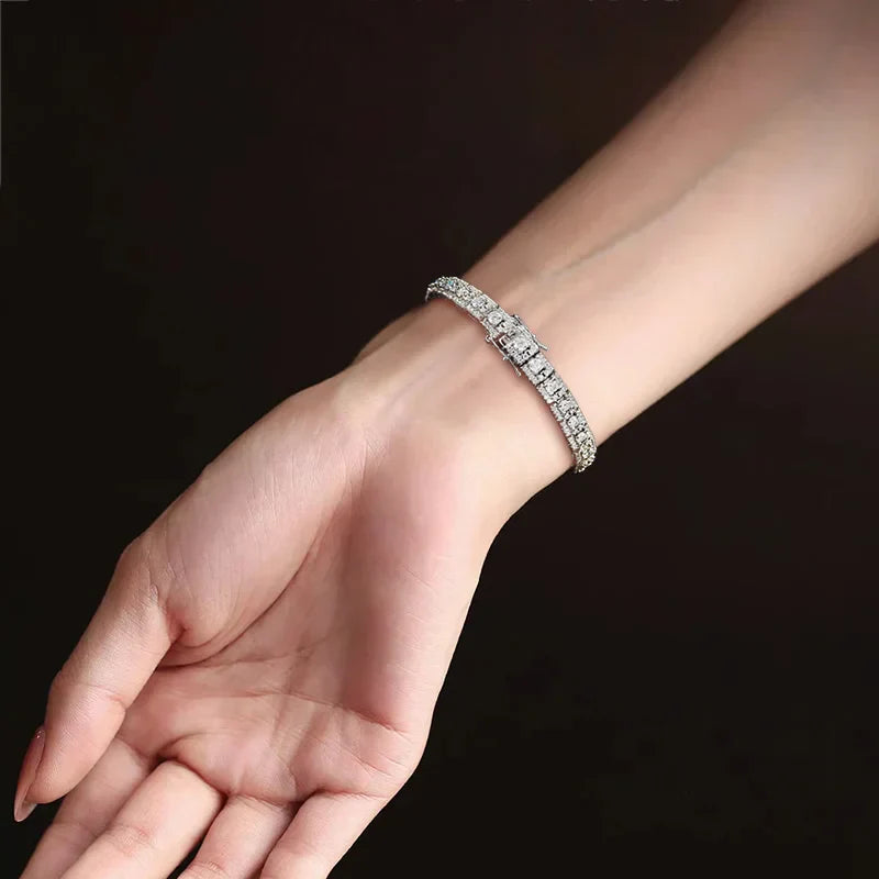 GRA Certified Full Moissanite Diamond Tennis Bracelet D Color For Woman Man 925 Silver Couple Chain Bangle Bracelets Gift