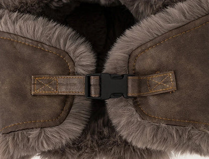 Men Winter Bomber Hat Outdoor Motorcycle Windproof Thicken Warm Faux Fur Pilot Earflap Hat Leather Thermal Ushanka