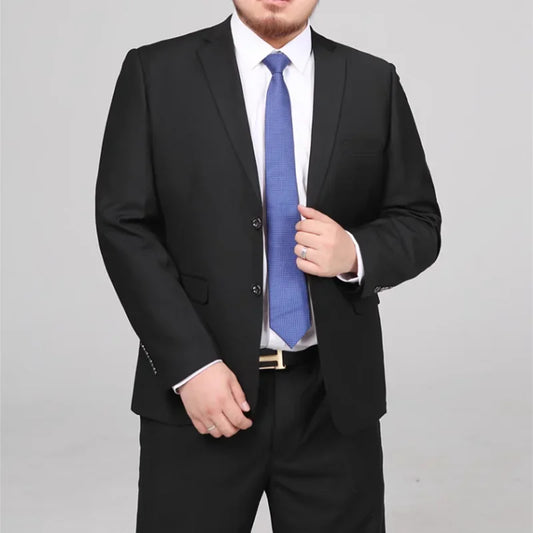 Men's M-10XL Spring New Wedding Fashion Handsome Suit Business Cargo Trousers Plus Size Two Sets Fat Friendly Clothing