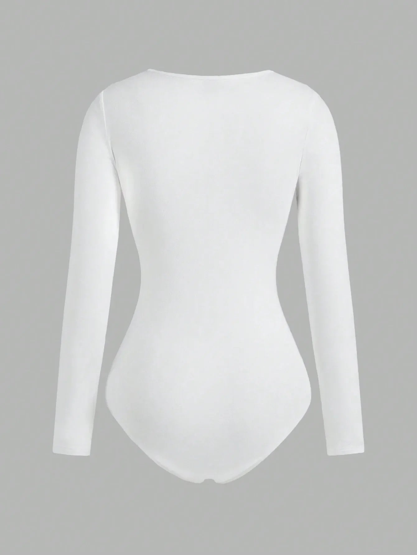 Women's Solid color Square Neck  Open Crotch One-Piece Bodysuit Long Sleeved Body  Lady Streetwear Female Warm Clothing