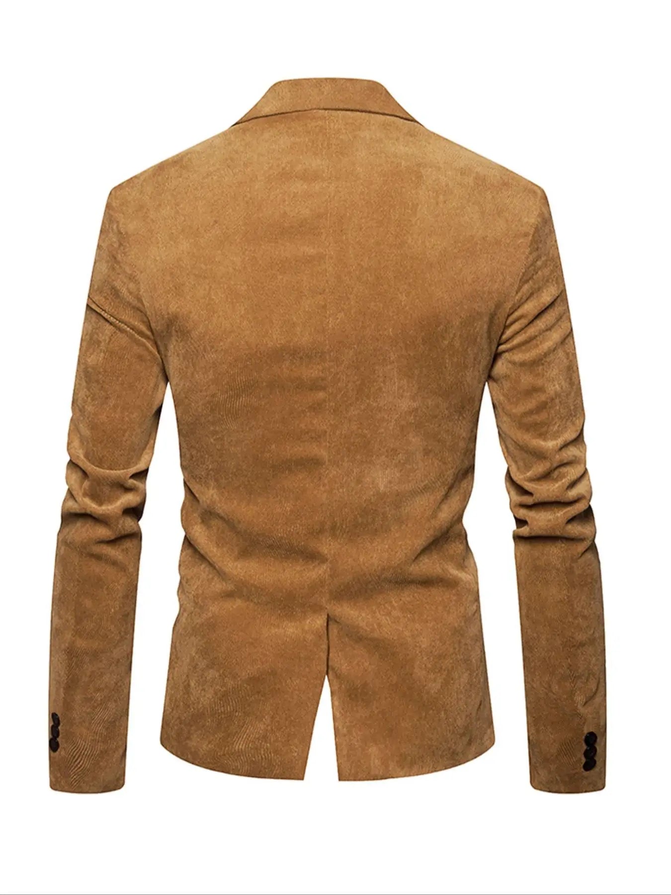 Men's Corduroy Blazer Jacket Medium Thick Business Suit Spring & Fall Season Fitted Design Woven Fabric Style