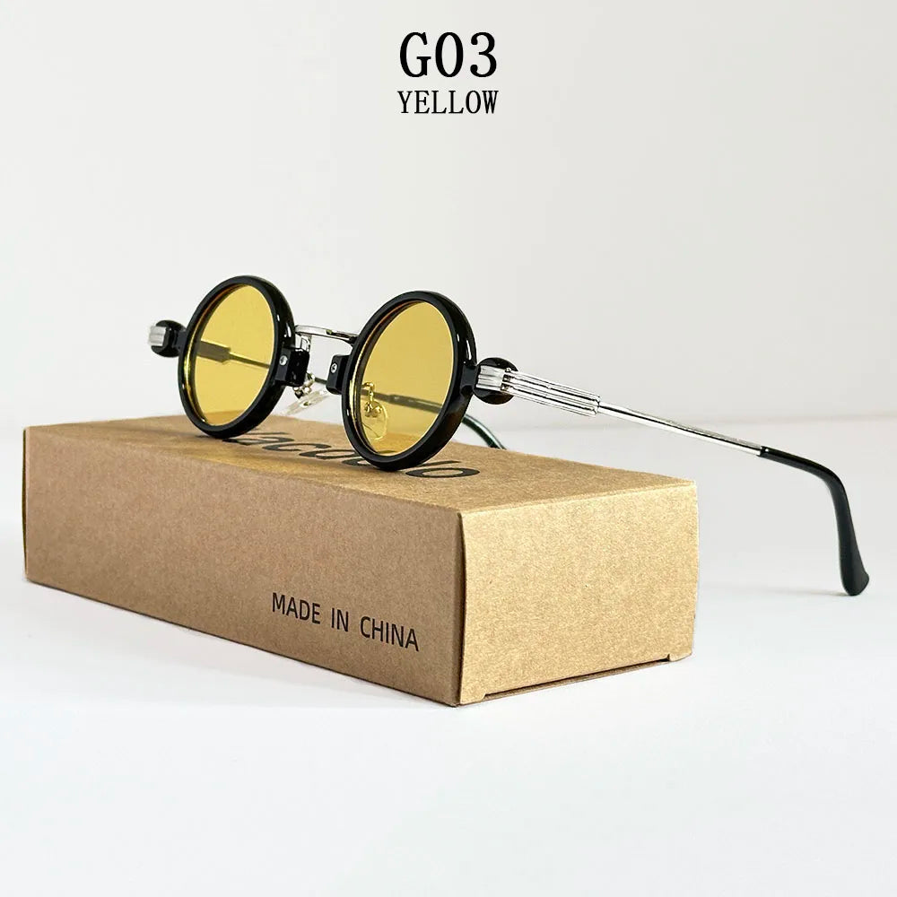 Small Round Punk Sunglass Men Vintage Vacation Steampunk Sunglasses Women Trendy Retro Fashion Glasses Gafas De Sol Hombre Vasos