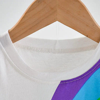 Summer Baby Boys Girls Clothes Infant Cotton Rainbow T Shirt Bib Pants 2pcs/Set Kids Garment Children Casual Sport Suit 0-4 Year
