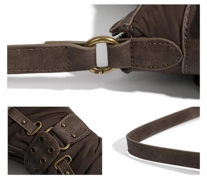Vintage Rivet Armpit Bag Small PU Leather Shoulder Bags for Women Handbag Female Luxury Design Ladies Hand Bags Bolsa