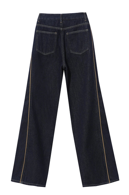 Jeans Pants For Woman 2025 Winter New Cotton Warm Medium And Low Waist Pants Wide Leg Loose Denim Trousers Women 12544157