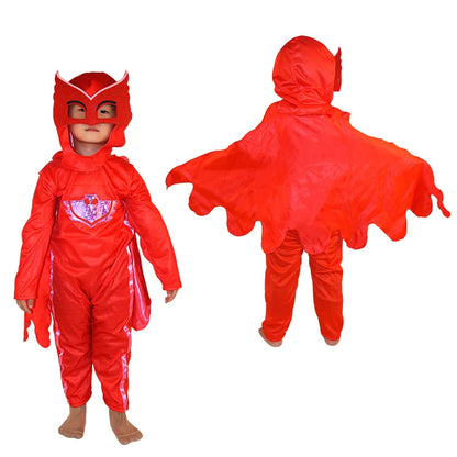 Blue Red Green Jumpsuits Cartoon Pj Cosplay Costume with Mask Night Hero Halloween Birthday Party Dress Sets Christmas Costumes