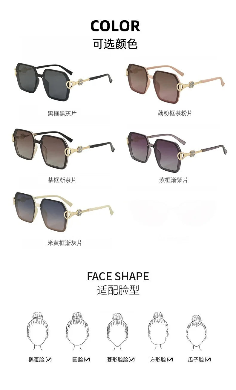 2025 New Sunglasses Ladies Glasses Alloy Legs with Diamound Sunglasses Women Luxury Gafas De Sol UV400