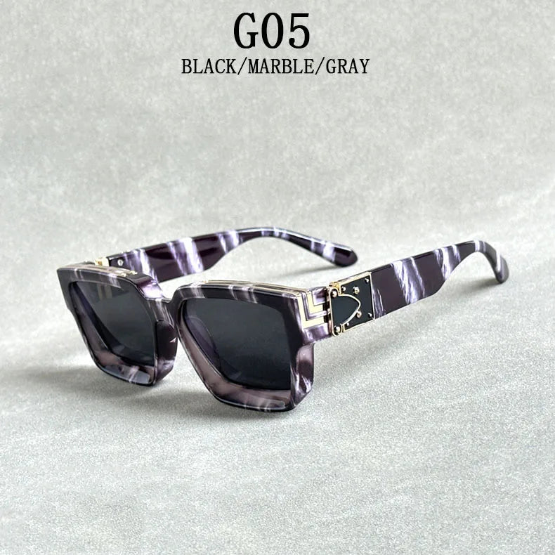 Retro Millionaire Sunglasses For Men Luxury New Square Sunglasses Women Trendy Vintage Luxe Fashion Glasses Gafas De Sol Hombre