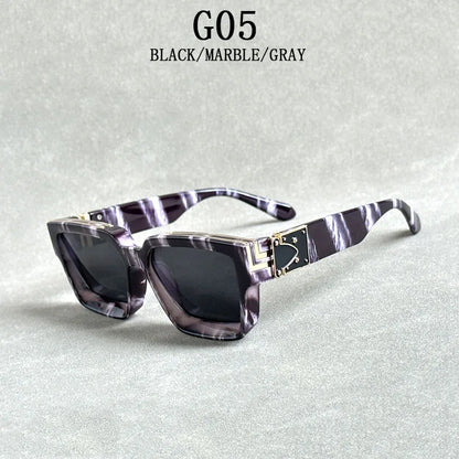 Retro Millionaire Sunglasses For Men Luxury New Square Sunglasses Women Trendy Vintage Luxe Fashion Glasses Gafas De Sol Hombre