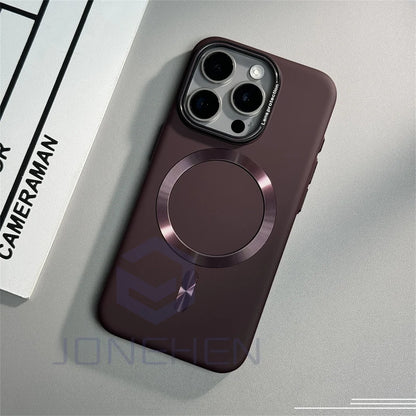 Luxury Solid Color Matte Magnetic Wireless Charge Case For Magsafe For iPhone 15 14 13 12 16 17 Pro Max Ultra Thin Hard PC Cover