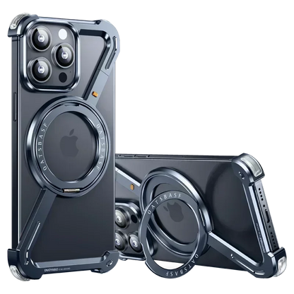 Z Case for iPhone 16 15 14 13 12 Pro Max for Magsafe 360°Rotatable Magnetic Kickstand Metal Frameless Bumper Phone Cover