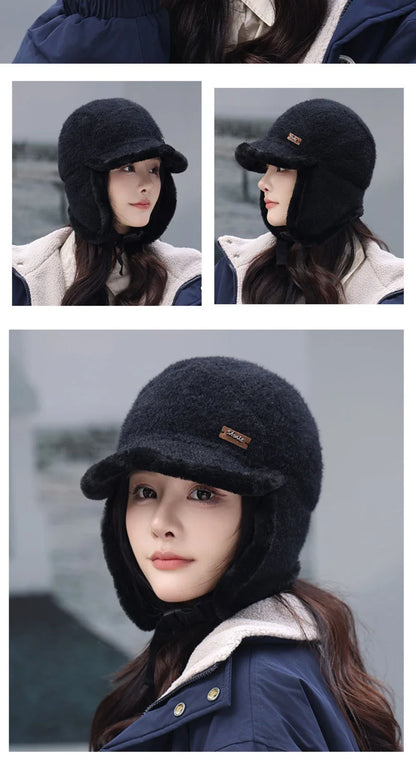 Russian Hat New Thick Warm Winter Htas for Men Women Fleece Lined Riding Hat Male Female Snow Ski Earflap Cap Bomber Hat