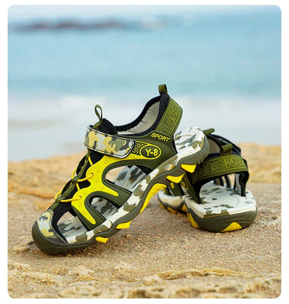 Fashion Kids Sandals Boy Water Shoes Closed Toe Rubber Sole Outdoor Hiking Sneaker Summer Sports  Beach Sandals for Boy