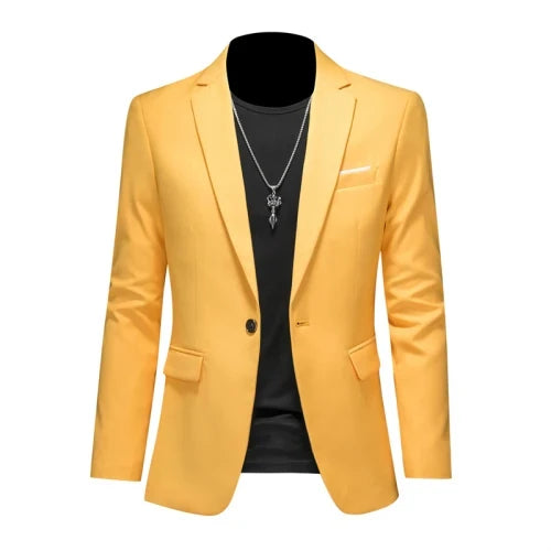 Plus Size 6XL-M Fashion Mens Solid Color Suit Jacket High Quality Business Slim Fit Casual Blazers Formal Social Wedding Tuxedo