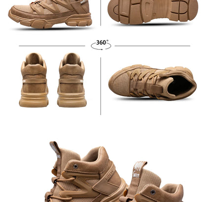 Male Work Boots Indestructible Safety Shoes Men Steel Toe Puncture-Proof Work Sneakers Male Shoes For Adult Work Shoes