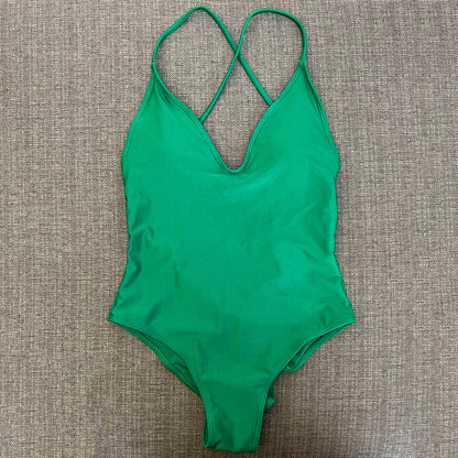 Solid One Piece Swimsuit Women Swimwear 2025 New Bikini Sexy Bodysuit Plus Size Bathing Suit Swimming Suit maillot de bain femme