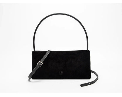 Solid Simple Classic Style Velvet Underarm Bag Elegant Fashion Design Seasonal New French Vintage Shoulder Bag