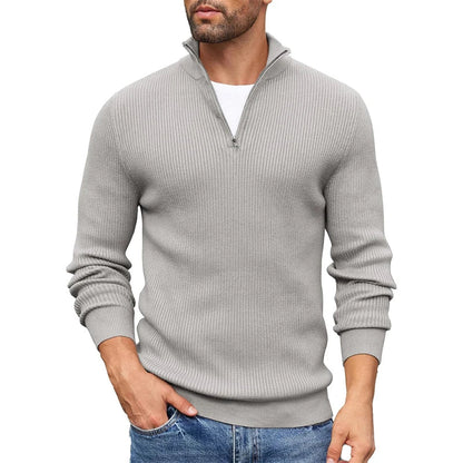 Men's Turtleneck Pullover Sweaters Zip Knitted Jumper Winter Sweater Long Sleeve Work Warm Coats Slim Fit Lightweight Outwear