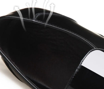 Men's Business Casual Leather Shoes Korean Style Pointed Toe Breathable Big Size Office Groomsmen Groom Wedding
