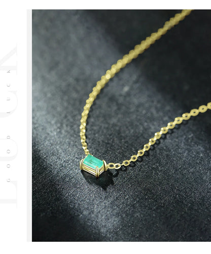 Authentic 925 Sterling Silver Green Tourmaline Necklace Pendant for Women Fashion Bijoux Wedding Statement Jewelry Gifts