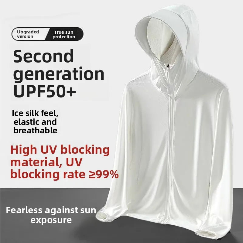 UPF50 UV Protection Ice Silk Cool Feeling Sun Protection Clothing Lightweight Breathable Fishing Jacket Outdoor Sports Shirt