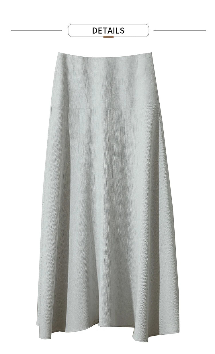 Minimalist Women Skirts Summer Luxur Office Lady  Solid Combination Twill A-line Elegant MIdi Skirt Female Clothing12542278
