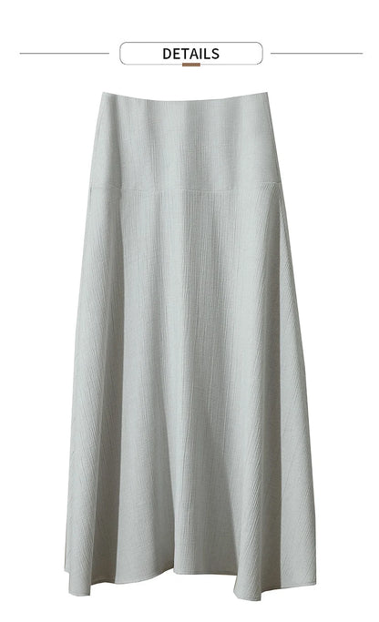 Minimalist Women Skirts Summer Luxur Office Lady  Solid Combination Twill A-line Elegant MIdi Skirt Female Clothing12542278