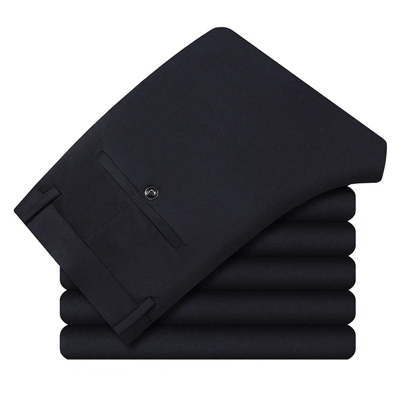Men's Four-Way Stretch Business Casual Pants Spring/Autumn Formal Dress Trousers Elastic Comfortable Casual Pants