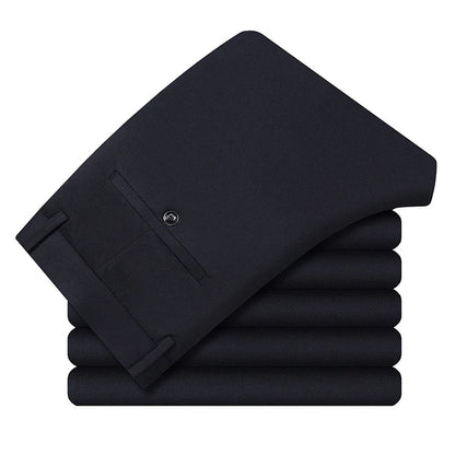 Men's Four-Way Stretch Business Casual Pants Spring/Autumn Formal Dress Trousers Elastic Comfortable Casual Pants