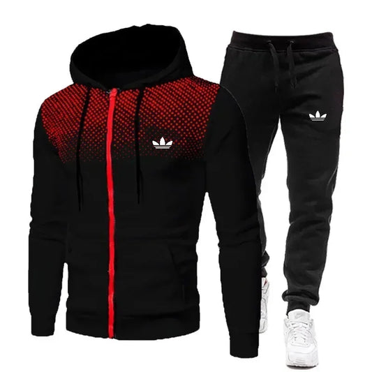 Korea Men Jacket Tracksuit Casual Sports Suit Men's Set 2025Autumn Winter Two Pieces Set Mens Sportswear Plus Pants Suit