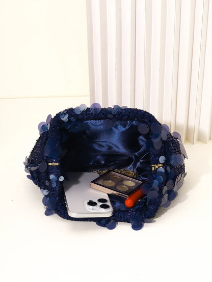 Dinner bag Fashion sequin messenger bag Women's simple handbag, large sequin clutch bag Versatile chain shoulder messeng  bag