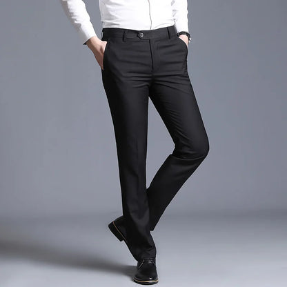 Autumn New Men's Suit Pants, Asian Sizes Office Trousers, Available in Blue, Red, Gray, and Black.
