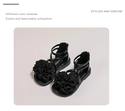 Girls' Sandals 2026 Summer New Children's Flower Princess Shoes Soft Sole Anti Slip Baby Girls' Roman Sandals